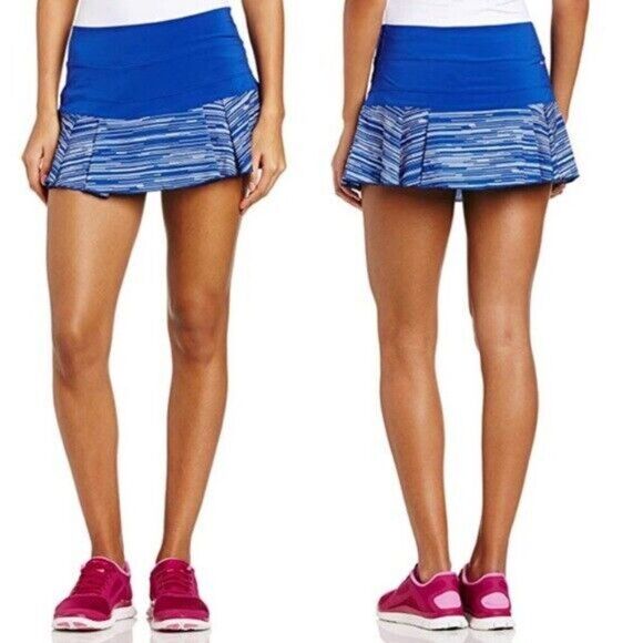 Nike Women Size Large Dri-Fit Blue White Pleated Activewear Tennis Skort - Picture 1 of 6